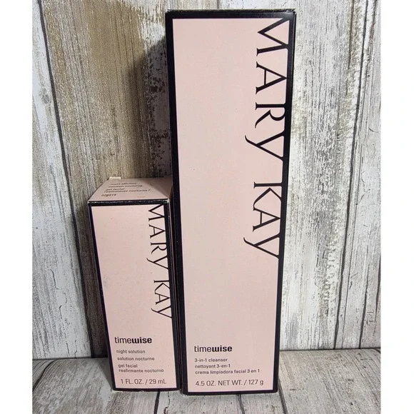 Mary Kay TimeWise 3-in-1 Cleanser 4.5oz & Night Solution 1oz Set New in Box - Picture 5 of 5